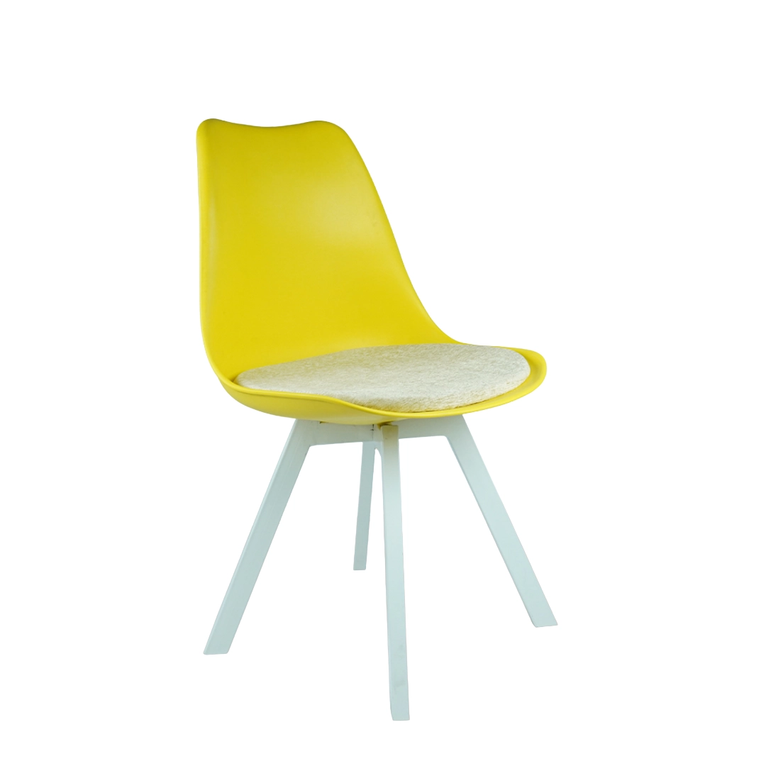 Heavy Duty Tulip Chair White Stand - Yellow